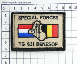 NL BE Nederland België Special Forces TG 631 BENESOF embleem - met klittenband - 8 x 6 cm