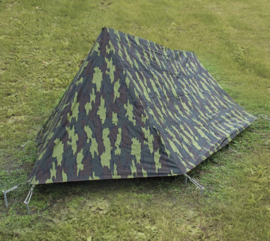 Belgische leger M56 camo tweepersoons tent - 2 x 1,3 m - origineel