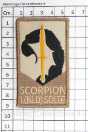 KCT Korps Commandotroepen Scorpion 1 NLD SOLTG Special Operations Land Task Group embleem - gouden dolk voor 3 uitzendingen - met klittenband - 9 x 5 cm