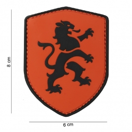 Uniform Nederlandse oranje met leeuw embleem 3D PVC - met klittenband - Schild Hollandse Leeuw Oranje - 8 x 6 cm