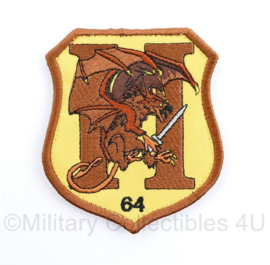 Defensie patch H64 brown/yellow - 9 x 8 cm - met klittenband -  origineel