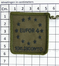 Defensie eenheid borstembleem EUFOR 4 1NLD CONTO - met klittenband - afmeting 5,5 x 5 cm - origineel