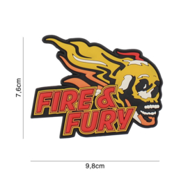 Fire & Fury embleem PVC - 7,6 x 9,8 cm
