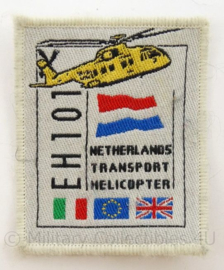 Nederlands Transport Helicopter EH101 embleem - afmeting 6 x 7,5 cm - origineel