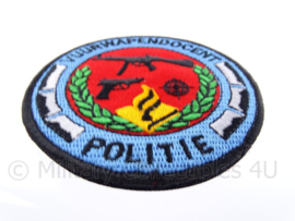 Vuurwapen docent Politie embleem, in kleur - met klittenband - diameter 9 cm