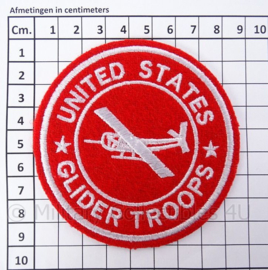 US "Glider Troops" embleem Rood - groot formaat - diameter 9 cm - replica WO2