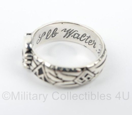 WO2 Duitse Waffen SS Totenkopf ring - 925 Sterling zilver - size 8 t/m 11 - replica