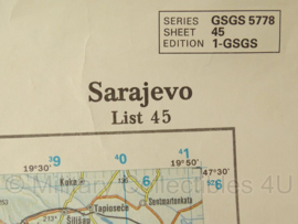 Joegoslavië topografische kaart 1:500 000 - Sarajevo list 45 - 107 x 64,5 cm - origineel