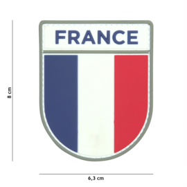 Embleem 3D PVC met klittenband - French army mouwembleem - 8 x 6,3 cm.