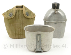 WO2 US veldfles set RVS beker en fles 1944 - origineel