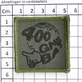 KL Nederlandse leger 400 GNK BAT 400 geneeskundig bataljon borstembleem - met klittenband - 5 x 5 cm - origineel