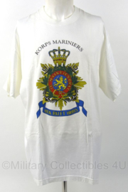 KM Marine Korps Mariniers wit shirt met groot logo op de borst - gedragen - maat XL - origineel
