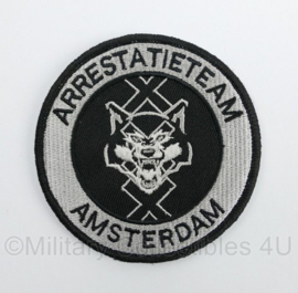 Arrestatieteam Amsterdam embleem Black and Grey met klittenband - diameter 9 cm