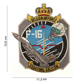 Embleem stof Belgian Army F16 Fighting Falcon - 13,6 x 11,3