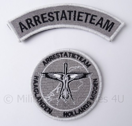 Nederlands Arrestatieteam Haaglanden Hollands Midden embleem set - met klittenband - diameter 9 cm