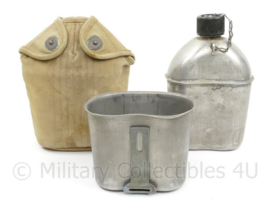 WO2 US veldfles set RVS beker en aluminium fles 1943  - origineel