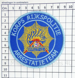 Korps Rijkspolitie Arrestatieteam West II embleem - met klittenband - diameter 9 cm