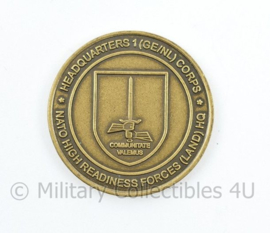 Duits Nederlandse Corps Coin Exercise Leopard Sword November 2008 - diameter 3,5 cm - origineel