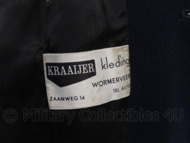 Nederlandse Brandweer dikke wollen mantel met dubbele rij knopen - donkerblauw - origineel