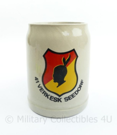 Defensie 41e verkenners Eskadron Seedorf bier mok 0,5 L - 13,5 x 8 x 9,5 cm - origineel