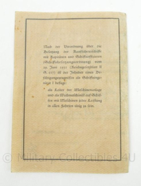 WO2 Duits bekwaamheidscertificaat scheepsingenieur 1945 Zeugnis Schiffsingenieur I  - 15 x 10½ cm - origineel