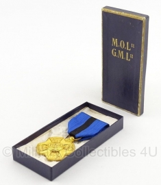 Belgische "orde van Leopold II" goud medaille met doosje - Origineel