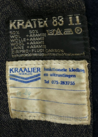 Nederlandse Brandweer werkpak jas met broek brandwerend - merk Kraaijer Kratex - maat 50 - gedragen - origineel