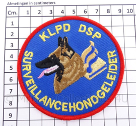 KLPD DSP Koninklijke Landelijke Politie Dienst embleem - "serveillance-hondenbrigade" - diameter 9 cm