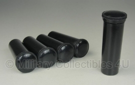 US set of 6 black plastic medic bottles