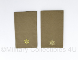 KL Nederlandse leger Stratotex regenjas bruinige epauletten schouderstukken set - Tweede Luitenant - origineel