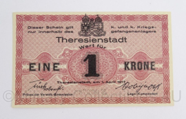 WO2 Duits Gefangenenlager Theresienstadt 1917 Wertschein - 1 krone - origineel