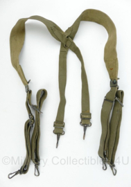 WO2 US Army M1936 suspenders khaki - met blanco aan bovenkant - origineel