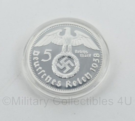 Coin WO2 Duits replica Deutsches Reich 5 Reichsmark Paul von Hindenburg - diameter 4 cm - replica