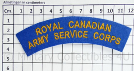 WO2 WW2 Royal Canadian Army Service Corps shoulder title pair