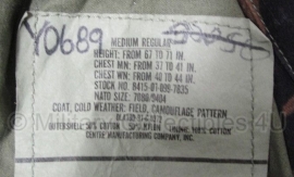 US M65 Woodland Parka "Coat, Cold Weather" - maat Small-Regular MET voering- origineel