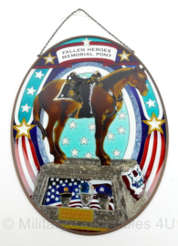 United States Fallen Heroes Memorial Pony glazen wanddecoratie - 48,5 x 36,5 cm - origineel