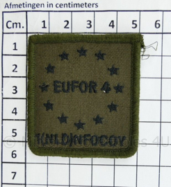 Defensie eenheid borstembleem EUFOR 4 1 NL NFOCOY Normal Framework Compagnie  - met klittenband - afmeting 5 x 5 cm - origineel