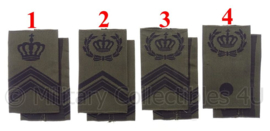 KL Landmacht/KLU Luchtmacht schouderstukken met kroon - zwarte letters - verschillende rangen - origineel