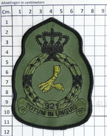 KLU Luchtmacht RNLAF 921 Squadron embleem - totum in unguis - 11 x 8 cm - origineel