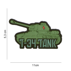 Embleem T-34 Tank - klittenband - 3D PVC - 11 x 5,3 cm