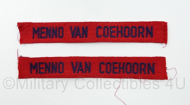 MVO straatnaam paar Menno van Coehoorn - 13 x 2 cm - origineel