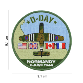 Embleem stof D-Day Normany 6 June 1944  - 9,1 cm. diameter - Horsa glider
