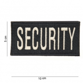 kleding of vest embleem - rechthoekig met klittenband- Security - 10 x 5 cm