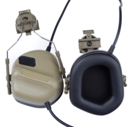 Tactical Headset Microphone Comtac Rail Adapter for FAST MICH Helmet  TAN /Coyote