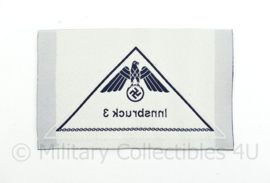 WO2 Duits DRK Deutsches Rotes Kreuz armel dreieck Innsbruck 3 donkerblauw - 13 x 8 cm - replica