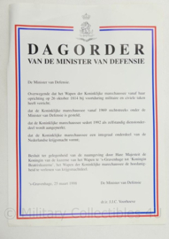 KMAR Koninklijke Marechaussee dagorder document set - 30 x 21½ cm - origineel