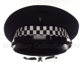 Politie platte pet - zonder insigne  -  Zwart grof wol, Zwarte voering - maat 56 of 58- origineel
