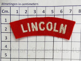 Britse leger Lincoln shoulder title - 7,5 x 2,5 cm - origineel