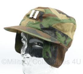 US army woodland cap met originele captain rang - maat 7 ¼ = 58 - origineel