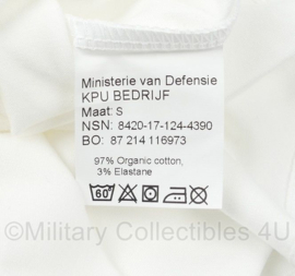 Defensie t-shirt wit - 97% Organic Catoon, 3% Elastane - maker KPU Bedrijf - maat Small - licht gedragen- origineel